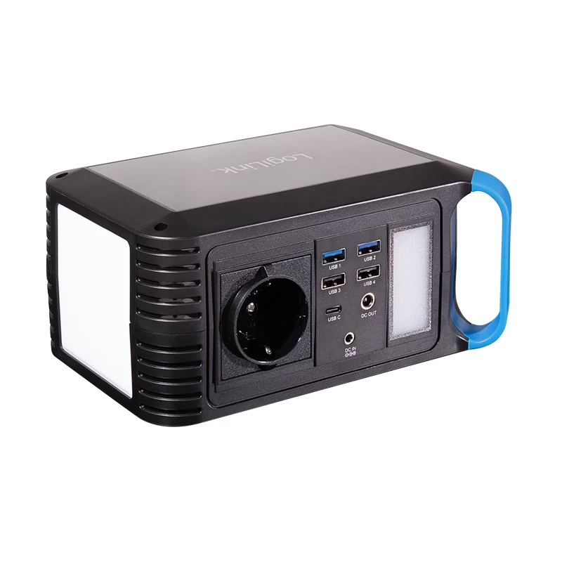 Power station LogiLink 200W, 148Wh Li-ion, onda sinusoidale pura, USB-C PD 45W, luce LED