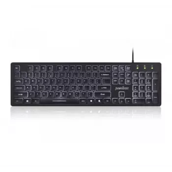 Tastiera con retroilluminazione Perixx PERIBOARD-317 con filo, nera, 105 tasti QWERTY, LED bianco, USB