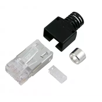 Connettore maschio RJ45 EFB Elektronik Stewart SS37, assemblabile sul campo, schermato, senza attrezzi, Cat.6A/7/7A/8, pressofusione di zinco, contatti dorati