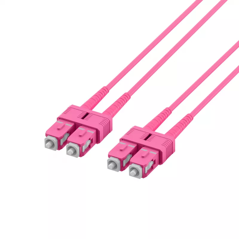 Cavo patch in fibra ottica EFB Elektronik O0318.1-1.2 SC duplex OM4 multimode, 1 m, viola, LSZH