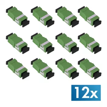 Adattatore in fibra ottica LogiLink SC simplex, verde, senza flangia, confezione da 12
