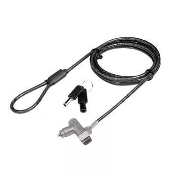 LogiLink NBS015 lucchetto universale con chiave per notebook, ultrabook, MacBook Pro e tablet – cavo in acciaio zincato, 2 m, nero/argento
