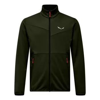 Salewa Puez Cammino felpa in pile full-zip da uomo verde oliva scuro