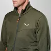 Salewa Puez Cammino felpa in pile full-zip da uomo verde oliva scuro