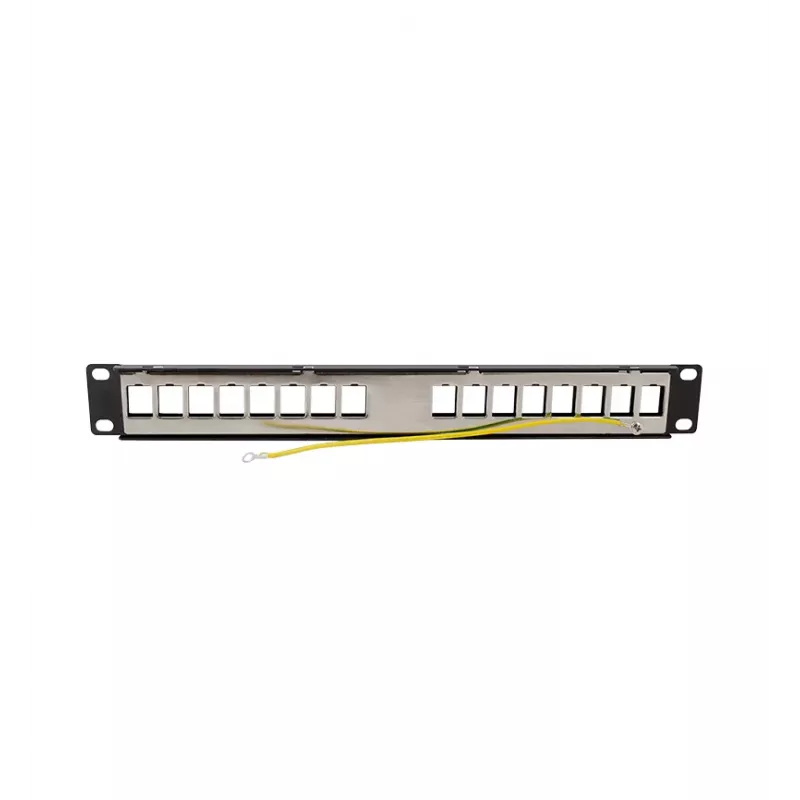 LOGILINK Patch panel modulare 16 porte Cat.6A Keystone, 19/1U, con 3 anelli per cavi, nero