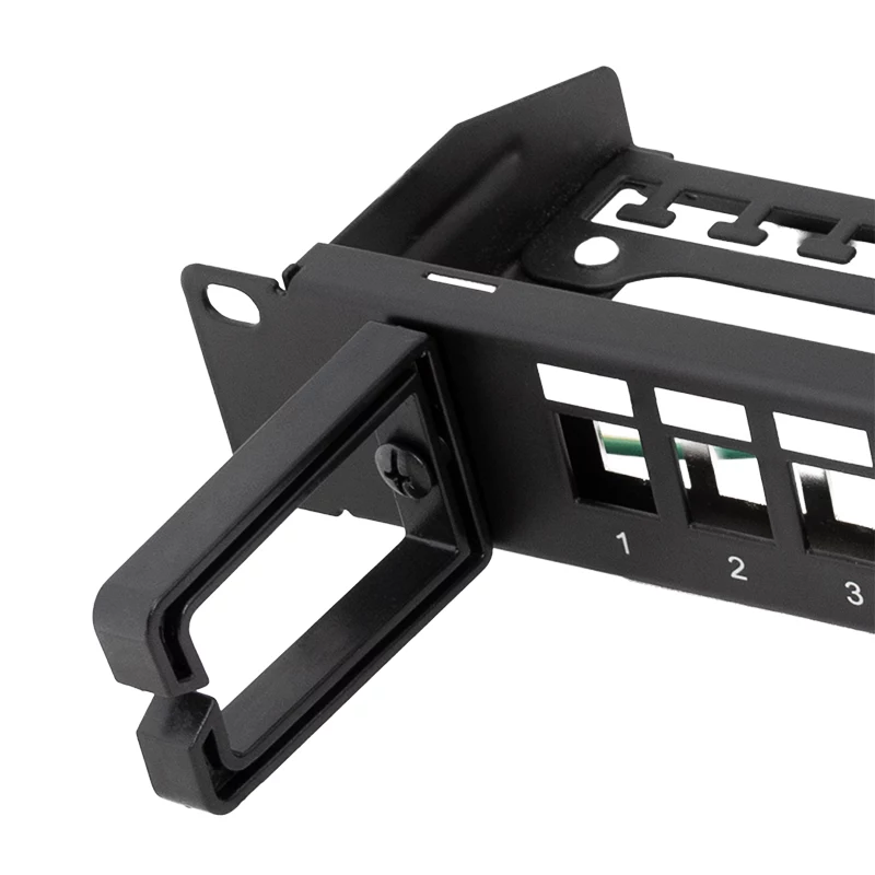 LOGILINK Patch panel modulare 16 porte Cat.6A Keystone, 19/1U, con 3 anelli per cavi, nero