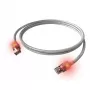 EasyLan DualBoot LED cavo patch RJ45 S/FTP Cat.6A (Class EA), connettore saCon, LSOH, grigio, 0,5 m