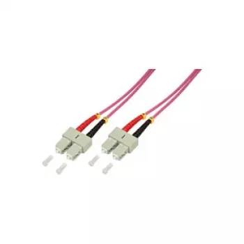 LogiLink OM4 cavo patch in fibra ottica multimodale SC/SC duplex, 3,0 m, LSZH viola