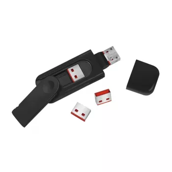 LogiLink AU0054 blocco porte USB-A con 1 chiave e 4 serrature, versione da viaggio, nero