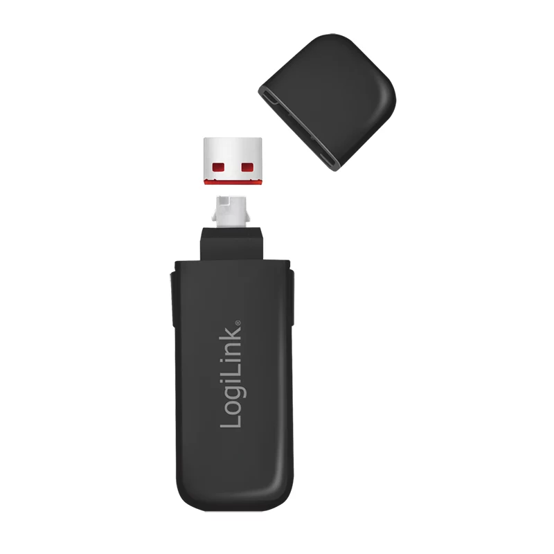 LogiLink AU0054 blocco porte USB-A con 1 chiave e 4 serrature, versione da viaggio, nero
