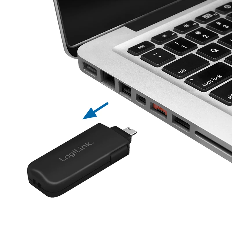 LogiLink AU0054 blocco porte USB-A con 1 chiave e 4 serrature, versione da viaggio, nero
