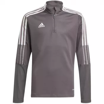adidas Tiro 21 maglia da allenamento felpa junior grigio Four GM7321 116cm