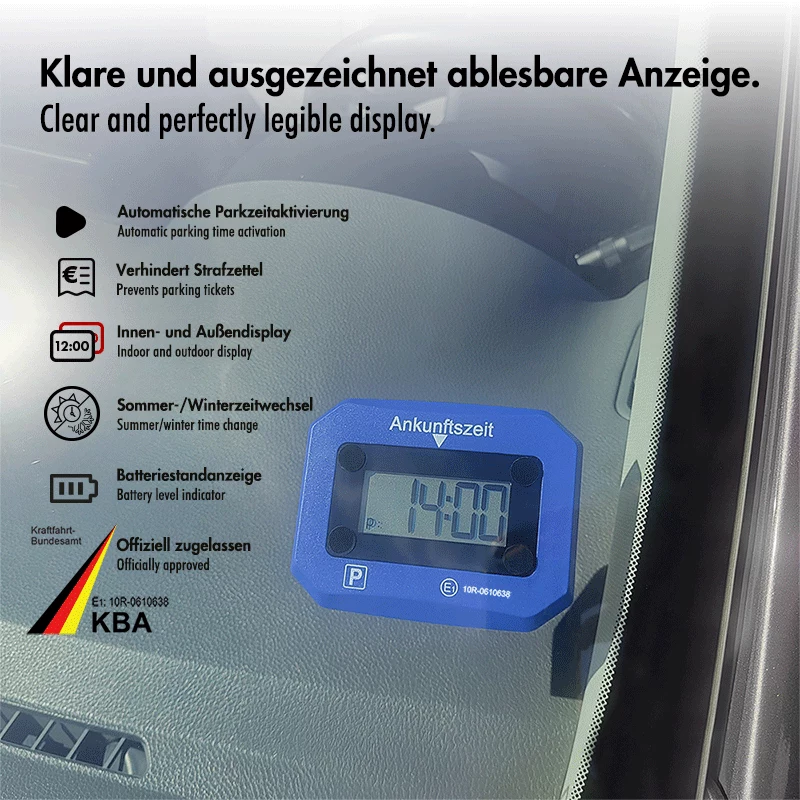 LogiLink Disco Orario Elettronico, Certificato KBA, Blu