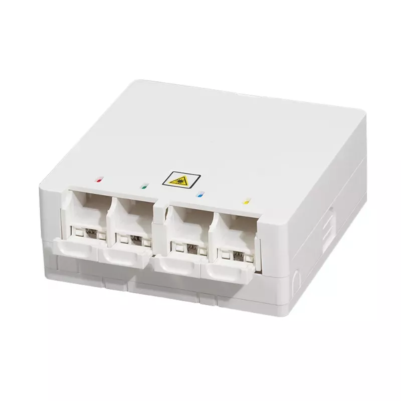 LOGILINK FTTH Rosetta di Terminazione FB1007, 4 Porte, Montaggio a Parete o su Guida DIN, Bianco