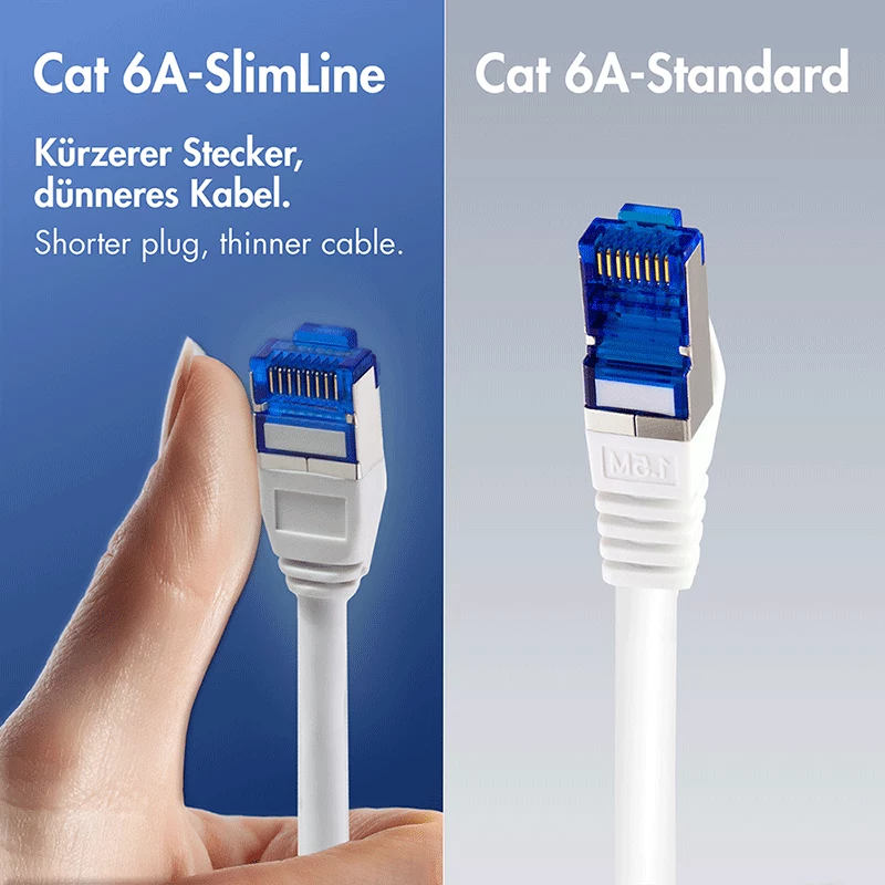LogiLink Cat.6A Slim S/FTP LSZH cavo patch, bianco, 10 m, SlimLine