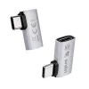 LogiLink USB4 Type-C adattatore 90°, C/M a C/F, 40 Gbit/s, 240W, 8K/60Hz, alluminio, argento