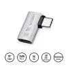 LogiLink USB4 Type-C adattatore 90°, C/M a C/F, 40 Gbit/s, 240W, 8K/60Hz, alluminio, argento