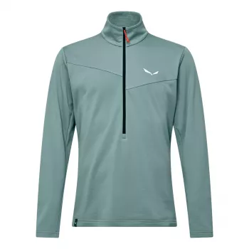 Salewa Puez Cammino Polarlite felpa in pile con mezzo zip per uomo, Willow, S