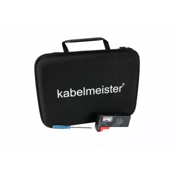 Kabelmeister scatola portabatterie con tester integrato per AA, AAA, C, D, 9V e pile a bottone - nero