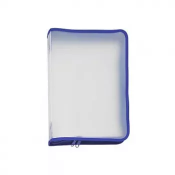 FolderSys A4 busta portadocumenti trasparente in PVC con zip e cuciture rinforzate, resistente agli schizzi, apertura dall'alto, riutilizzabile