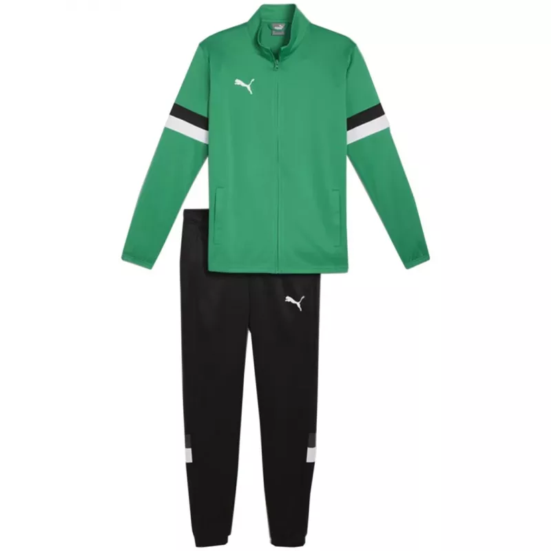 PUMA Team Rise Tuta da allenamento uomo in verde pepe e Puma Black, taglia S
