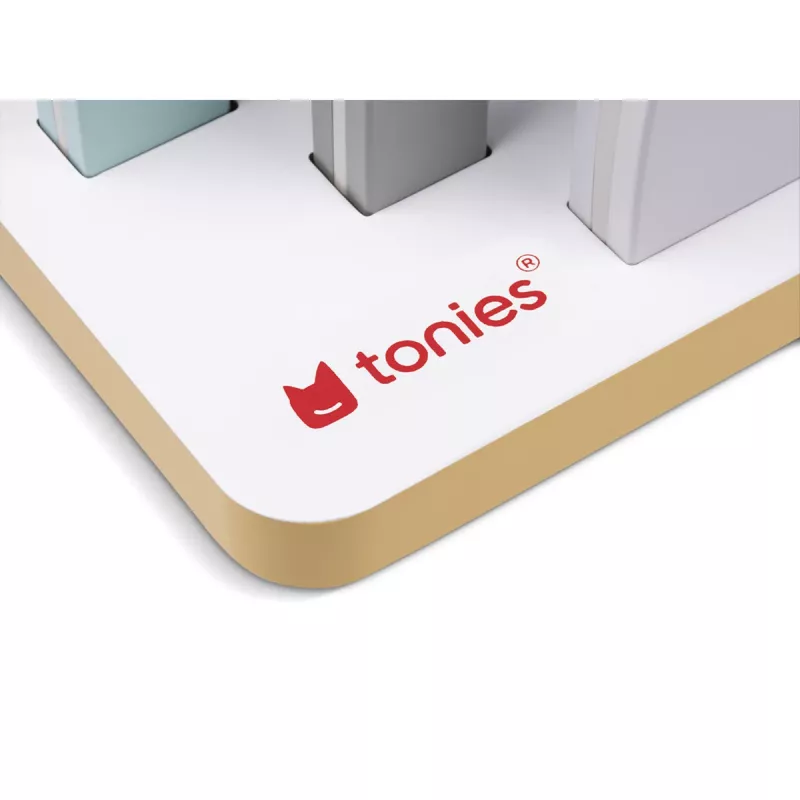 TONIES Mini scaffale - casa 11003995 (rosa) - scaffale in MDF a forma di casa rosa con 2 ripiani, 3 scomparti, per camerette, camere dei bambini, certificato EN 71