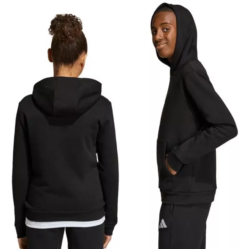 adidas Entrada 26 Hoody bambino felpa con cappuccio nero 140 cm