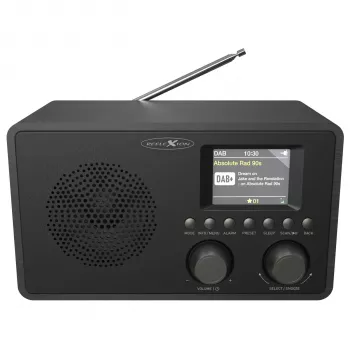Reflexion HRA1824DAB+ radiosveglia DAB+ & FM con Bluetooth, doppia sveglia, cassa in legno - nero