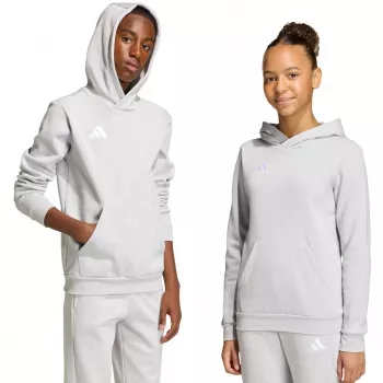 adidas Entrada 26 felpa con cappuccio bambino grigio 128cm