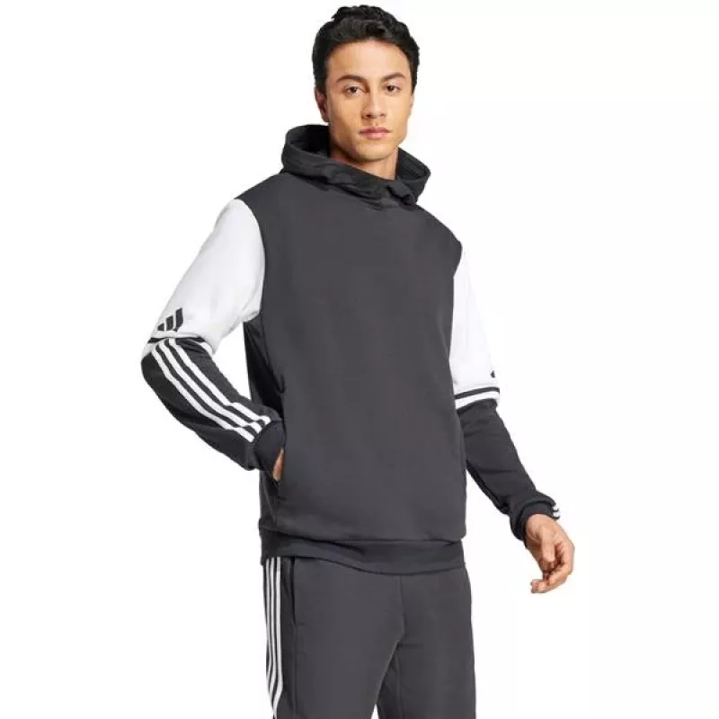 adidas Squadra 25 felpa con cappuccio uomo nero/bianco L
