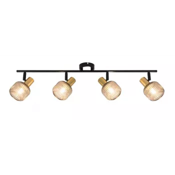 Spot Light Shadow 4XE14 nero/oro - faretto da soffitto/parete orientabile a 4 luci