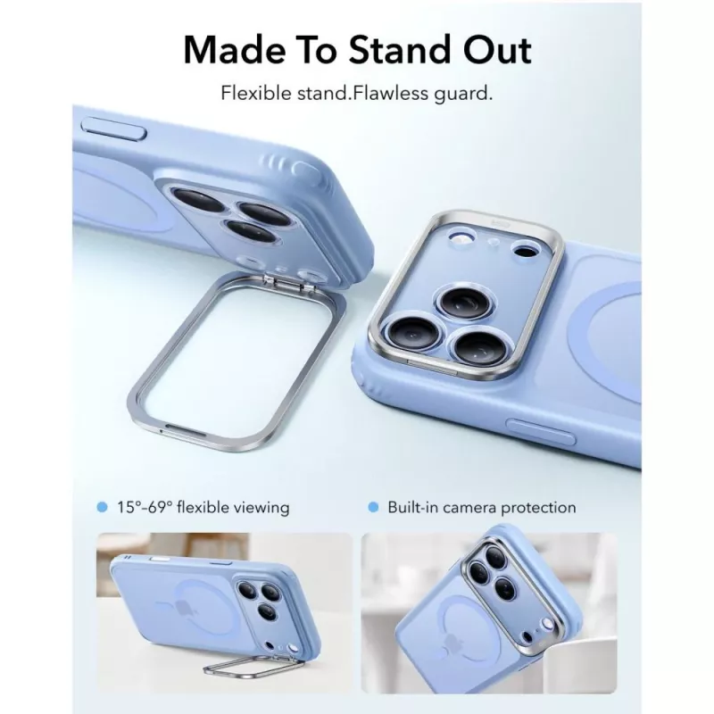 ESR Classic Hybrid Kickstand custodia MagSafe per iPhone 17 Pro Max / 18 Pro Max - azzurro opaco