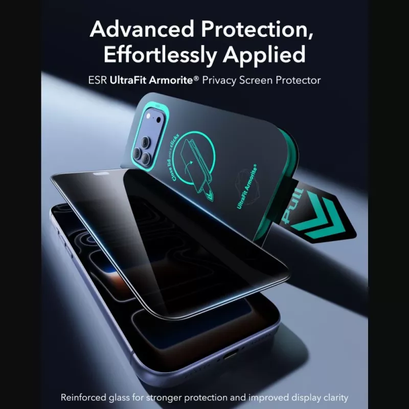 ESR UltraFit Armorite vetro temperato privacy protezione display confezione da 2 per iPhone 18 Pro Max