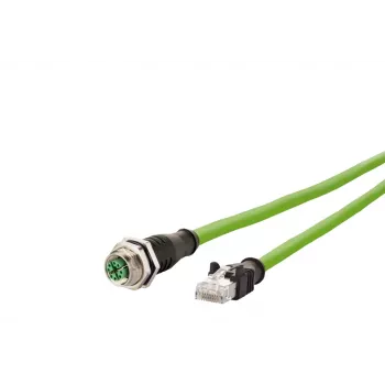 METZ CONNECT 142M2X25100 cavo Ethernet industriale - 10 m Cat 6a S/FTP, connettore maschio M12 codificato X su connettore maschio RJ45, senza alogeni verde