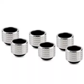 Thermal Grizzly DeltaMate raccordo a vite per tubi, ottone - nichel lucido, HT16, confezione da 6