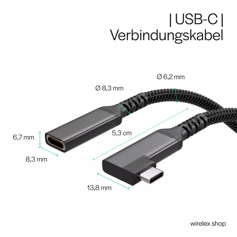 ShiverPeaks cavo di prolunga USB-C USB-C/C 3.2 PD 90° - cavo - digitale/dati