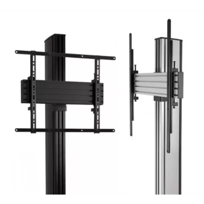 B-TECH AV SYSTEM X - supporto a pavimento universale dual-stack per schermi piatti (VESA 600 x 400) - 2,4 m, nero