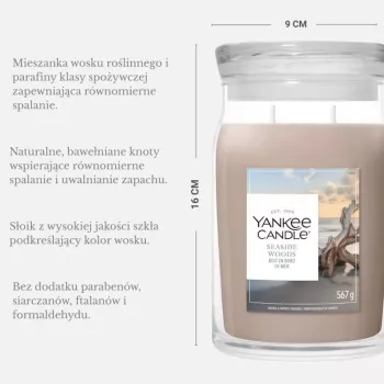 Yankee Candle Signature Seaside Woods Candela profumata in barattolo grande 567 g