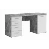 MT926-C264 Scrivania effetto cemento con struttura in acciaio bianco, 120x60x75 cm