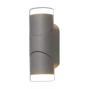 Sano lampada da parete LED con sensore PIR, 2x6W, 800lm, 4000K, IP65, grigio