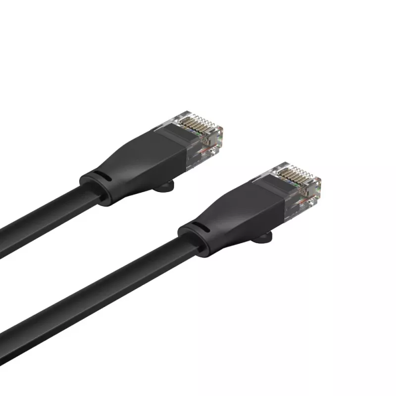 UNITEK cavo piatto Cat.6 UTP 10m nero RJ45 snagless Gigabit Ethernet