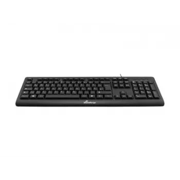 MediaRange MROS109-GR tastiera USB con filo, layout QWERTY greco, nero, 105 tasti, membrana, cavo 1,5 m