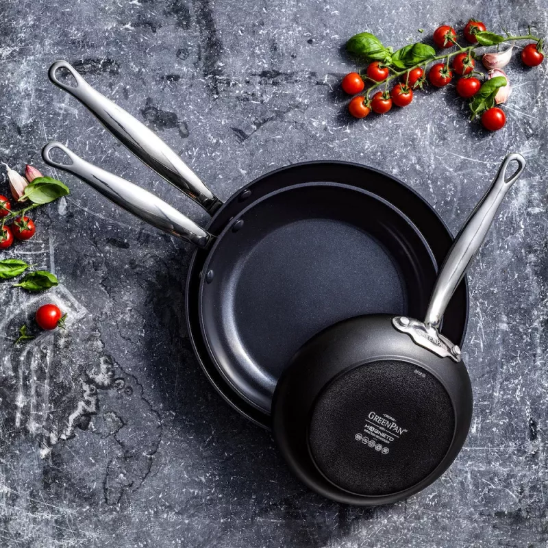 GreenPan Barcelona set padelle 3 pezzi 20/24/28 cm nero ceramica antiaderente