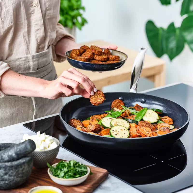 GreenPan Barcelona set padelle 3 pezzi 20/24/28 cm nero ceramica antiaderente