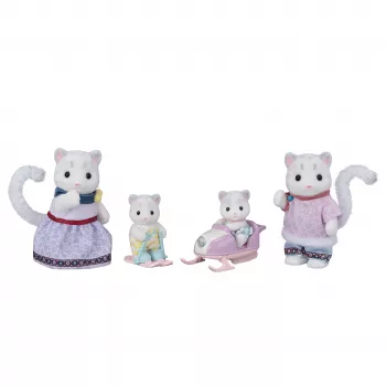 EPOCH Sylvanian Families set figure famiglia leopardo delle nevi - 4 figure flockate da collezione