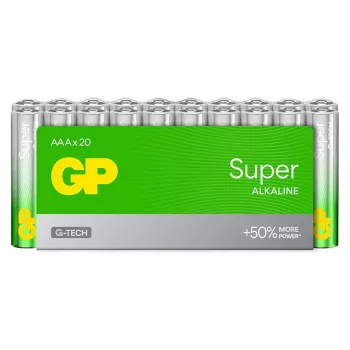 GP Super Alkaline batterie AAA LR03 confezione da 20 G-TECH