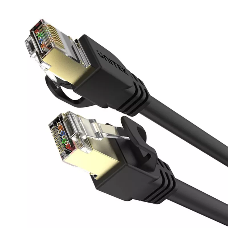 UNITEK Cavo patch Ethernet Cat.7 S/FTP 2,0 m, 10 Gbit/s, 600 MHz, connettori RJ45 placcati oro, nero