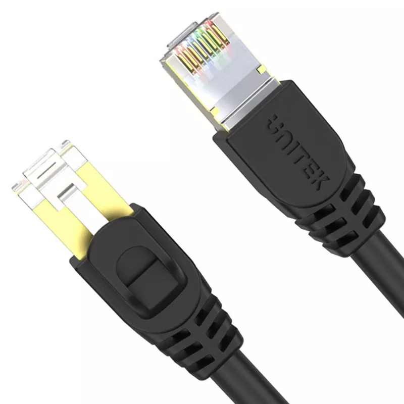 UNITEK Cavo patch Ethernet Cat.7 S/FTP 2,0 m, 10 Gbit/s, 600 MHz, connettori RJ45 placcati oro, nero