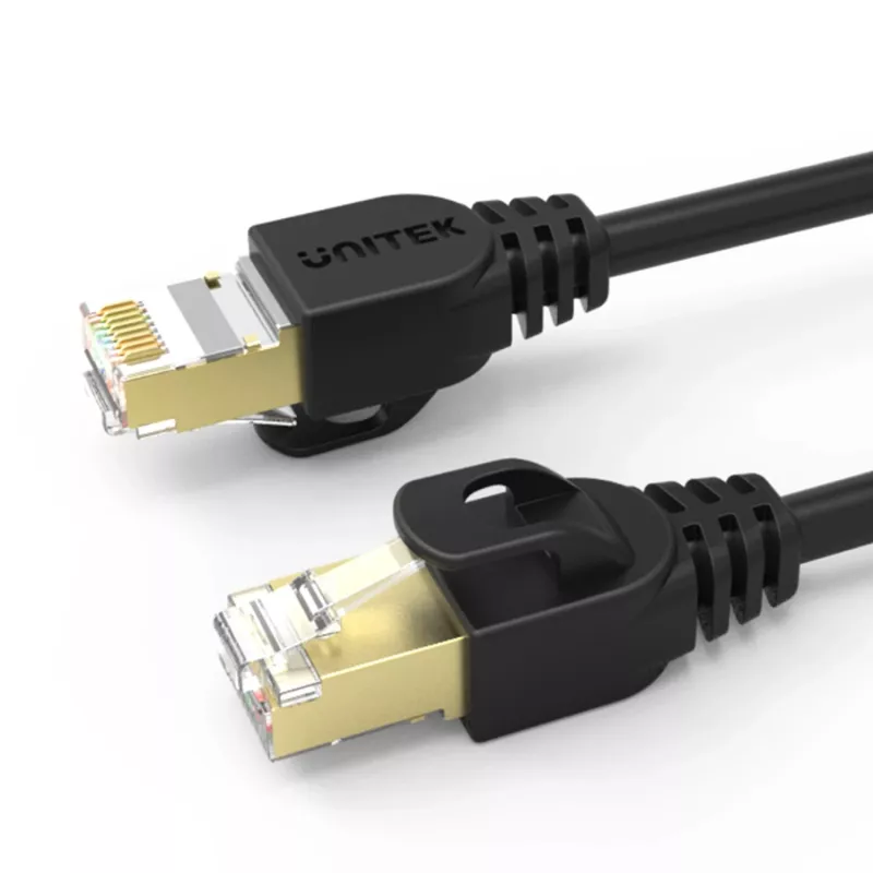 UNITEK Cavo patch Ethernet Cat.7 S/FTP 2,0 m, 10 Gbit/s, 600 MHz, connettori RJ45 placcati oro, nero