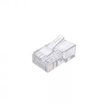 UNITEK Confezione da 100 connettori modulari RJ45 Cat.6 Pass-Through (UTP, 23-26AWG, contatti placcati oro)